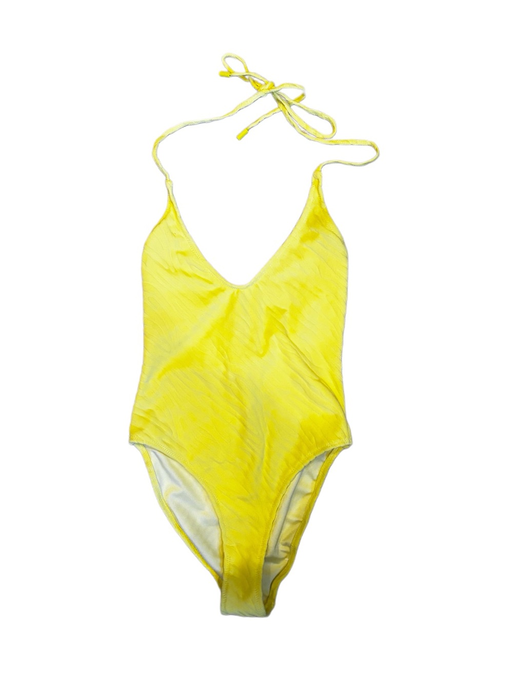 Yellow Halter One-Piece Swimsuit